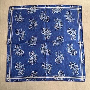 Banana Republic Blue Paisley Silk Scarf 100% Silk
